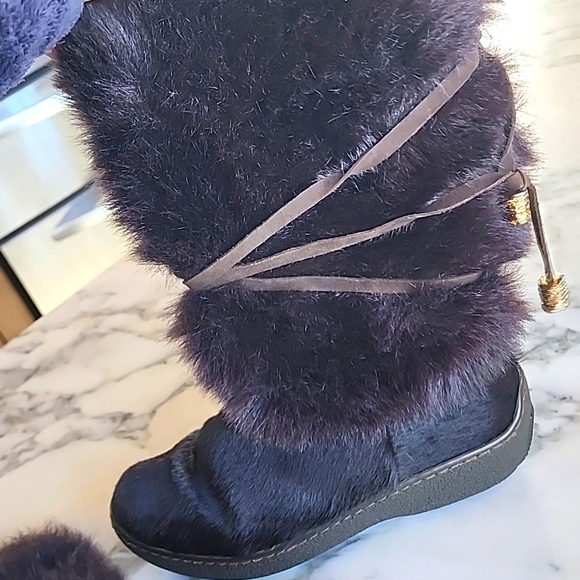 Oscar de la Renta Fur Sport Apres Ski Boots Women's Size 37 - Picture 5 of 12